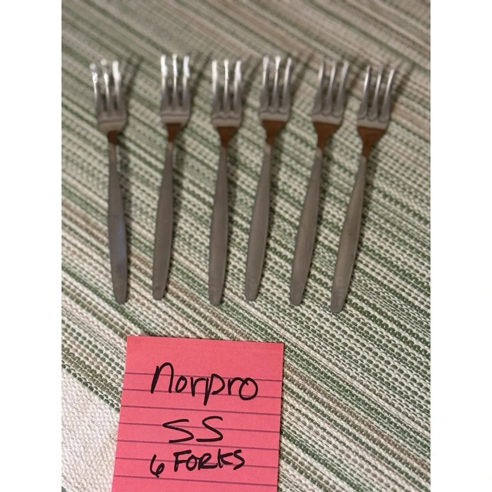 6 Norpro Stainless Steel Cocktail Appetizer Forks, 5